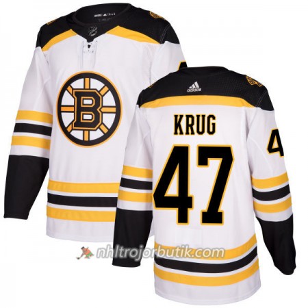 Män Ishockey Boston Bruins Tröja Torey Krug 47 Adidas 2017-2018 Vit Authentic